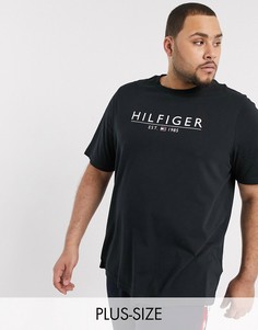 Черная футболка с логотипом на груди Tommy Hilfiger Big & Tall-Черный