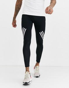 Черные леггинсы с 3 полосками adidas Training alphaskin-Черный