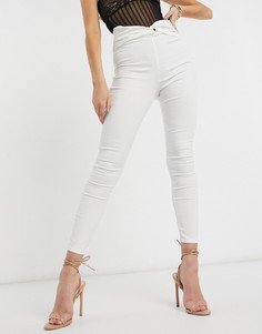 Белые брюки с перекрученным поясом ASOS DESIGN Rivington-Белый