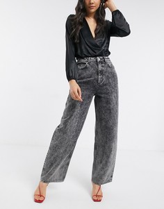 Черные свободные джинсы в винтажном стиле с завышенной талией ASOS DESIGN-Черный