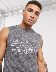 Майка для бега со светоотражающим принтом ASOS 4505-Серый