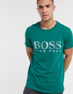 Зеленая футболка с логотипом BOSS - bodywear-Зеленый