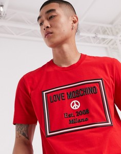 Узкая футболка с логотипом Love Moschino-Красный