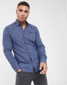 Темно-синяя рубашка Tom Tailor-Темно-синий