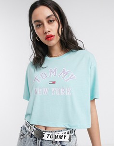Короткая футболка с логотипом Tommy Jeans-Синий