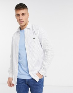 Рубашка в горошек с длинными рукавами Lacoste-Белый