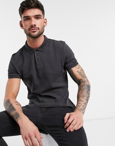 Темно-серое поло в рубчик New Look-Серый