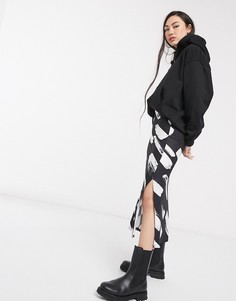 Монохромная трикотажная юбка миди ASOS DESIGN-Мульти