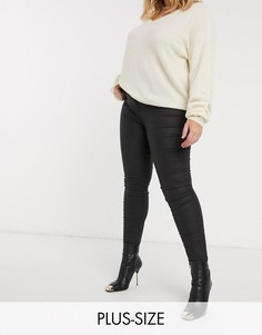 Черные вощеные джинсы скинни River Island Plus-Черный