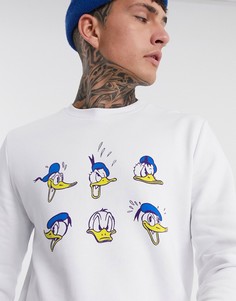 Свитшот с принтом Дональда Дака ASOS DESIGN-Белый