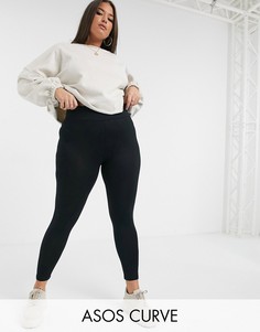 Леггинсы с широким поясом ASOS DESIGN Curve-Черный