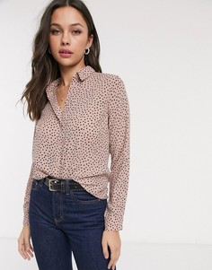 Розовая рубашка в горошек New Look-Розовый
