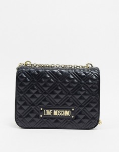 Стеганая сумка на плечо Love Moschino-Черный