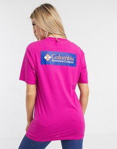 Розовая футболка с принтом на спине Columbia на ASOS-Розовый