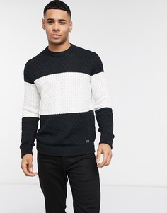 Вязаный джемпер в полоску Only & Sons-Черный