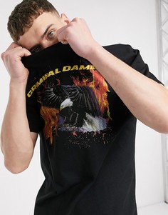 Черная футболка с орлом Criminal Damage-Черный