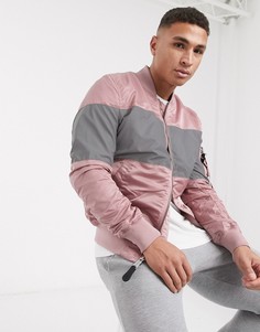 Куртка со светоотражающими вставками и карманом на рукаве Alpha Industries-Серебряный