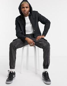 Черная куртка с капюшоном Bershka-Черный