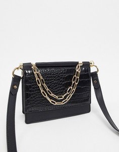 Черная сумка через плечо с цепочками Topshop-Черный