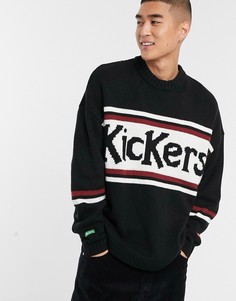 Черный свитшот с логотипом на груди Kickers