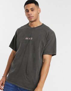 Черная oversized-футболка с надписью \"be nice\" New Look-Черный
