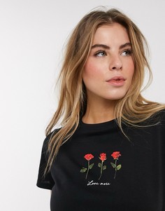 Черная футболка с принтом New Look-Черный