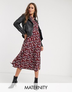 Бордовое платье-рубашка Topshop Maternity-Фиолетовый