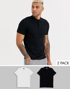 Набор из 2 поло из пике ASOS DESIGN - Скидка-Мульти