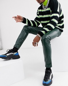 Зеленые виниловые джинсы скинни ASOS DESIGN-Зеленый