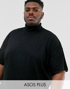 Черная трикотажная oversized-водолазка ASOS DESIGN Plus-Черный
