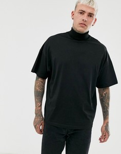 Черная трикотажная oversized-водолазка ASOS DESIGN-Черный