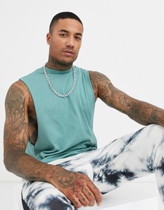Синяя свободная футболка из органического хлопка без рукавов ASOS DESIGN-Синий