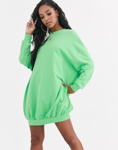 Трикотажное oversized-платье мини ASOS DESIGN-Зеленый