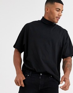 Черная трикотажная oversized-водолазка ASOS DESIGN-Черный