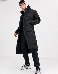 Черный пуховик с высоким воротом ASOS DESIGN