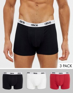 3 боксеров-брифов из органического хлопка с логотипом на поясе ASOS DESIGN - Скидка-Мульти
