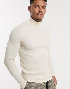Бежевая обтягивающая водолазка ASOS DESIGN-Бежевый