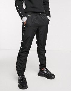 Черные спортивные штаны с логотипом на отделке Lacoste-Черный