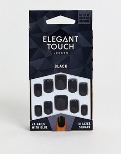 Квадратные накладные ногти Elegant Touch-Черный