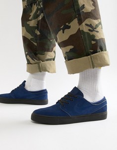 Темно-синие замшевые кроссовки Nike SB Zoom Stefan Janoski 333824-421-Темно-синий