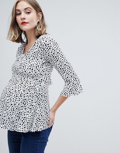 Белая блузка с запахом и завязкой сбоку ASOS DESIGN Maternity-Мульти