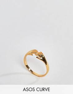 Серебряное позолоченное кольцо ASOS DESIGN Curve-Золотой