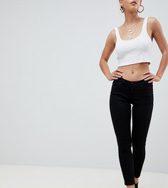 Черные облегающие джинсы с заниженной талией ASOS DESIGN Petite Whitby-Черный