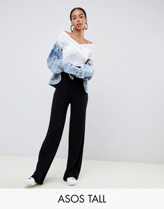 Брюки с широкими штанинами ASOS DESIGN Tall-Черный