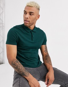 Зеленое поло из органического хлопка ASOS DESIGN-Зеленый