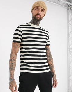 Футболка в полоску из органического хлопка ASOS DESIGN-Черный