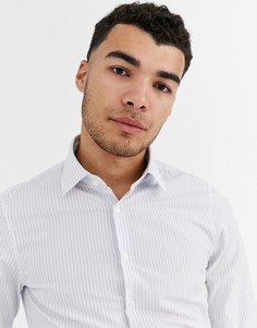 Приталенная рубашка в полоску Calvin Klein-Синий