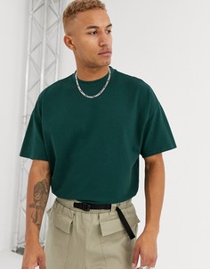 Зеленая oversize-футболка из органического хлопка с круглым вырезом ASOS DESIGN-Зеленый