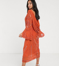 Платье миди с вырезом-хомут на спине ASOS DESIGN Petite-Мульти