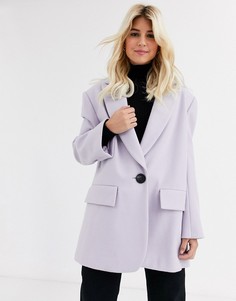 Пальто лавандового цвета ASOS DESIGN-Фиолетовый